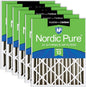 Nordic Pure 20x20x4 (Actual Size: 19 1/2 x 19 1/2 x 3 5/8) Pleated Air Filters MERV 13 Plus Carbon 6 Pack