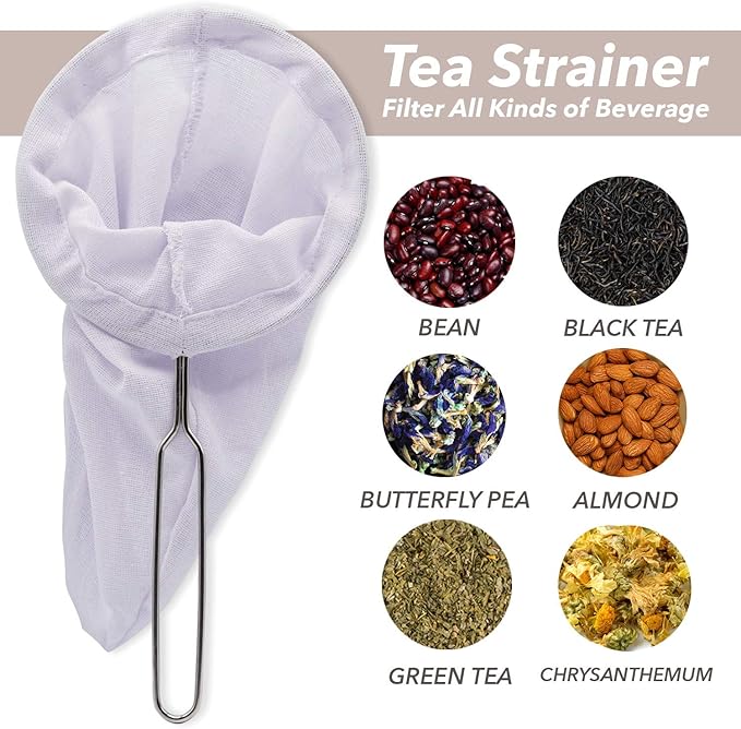 Tea Filter Reusable Stainless Steel Strainer, Friendly Using Durable, for a Healthier Tea Experience - Compatible with All Tea Types Includes Coffee Strainer Colador de Cafe Size 5.5 Inches