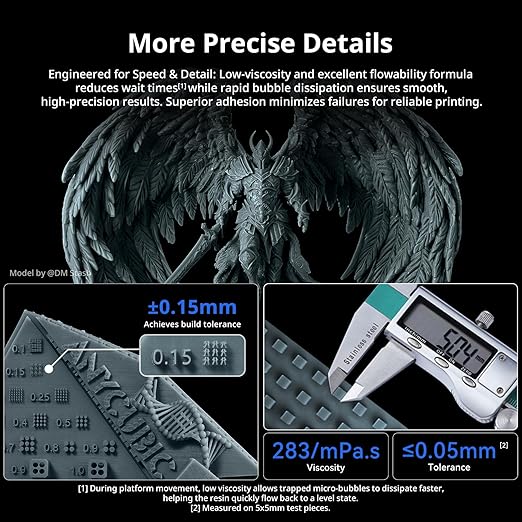 ANYCUBIC 2nd Gen Resin Technology ABS-Like Resin 2.0 Bundle, 3D Printer Resin with High Toughness, More Precise Details, Wide Compatibility for All LCD Resin 3D Printers (HD Grey, 4kg in Total)