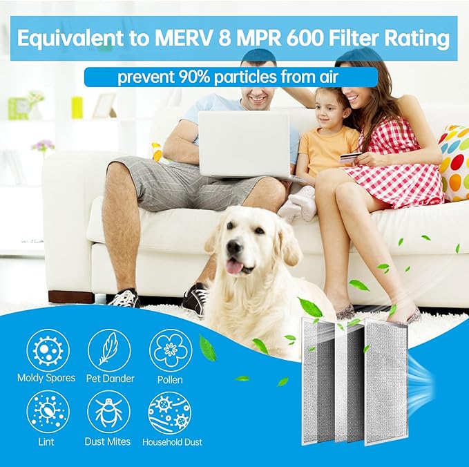 UBeesize 16x20x1 Reusable Air Filter HVAC AC Furnace Filter,MERV 8,Washable, Lasts a Lifetime,Permanent Electrostatic Air Filter,Breathe Fresher,Home And Office(Actual Size:15.5x19.75x0.8 Inch)