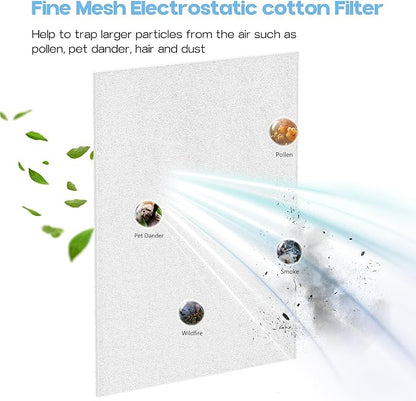 6 Packs Air Vent Filter 12x46inch Electrostatic Filter Media with Adhesive Tape for Air Vent, Air Conditioner, HVAC, Registers and Grilles, totall 12x276inch
