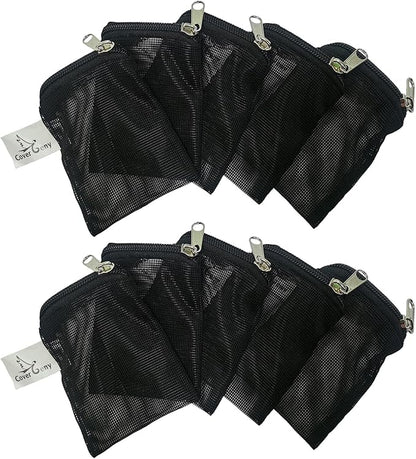 10 Pcs 3" x 4" Aquarium Filter Media Bags Small, Mini Fish Tank Media Mesh Filter Bags for Activated Carbon, Ceramic Media Rings, Mesh Reusable Bags with Zipper Black