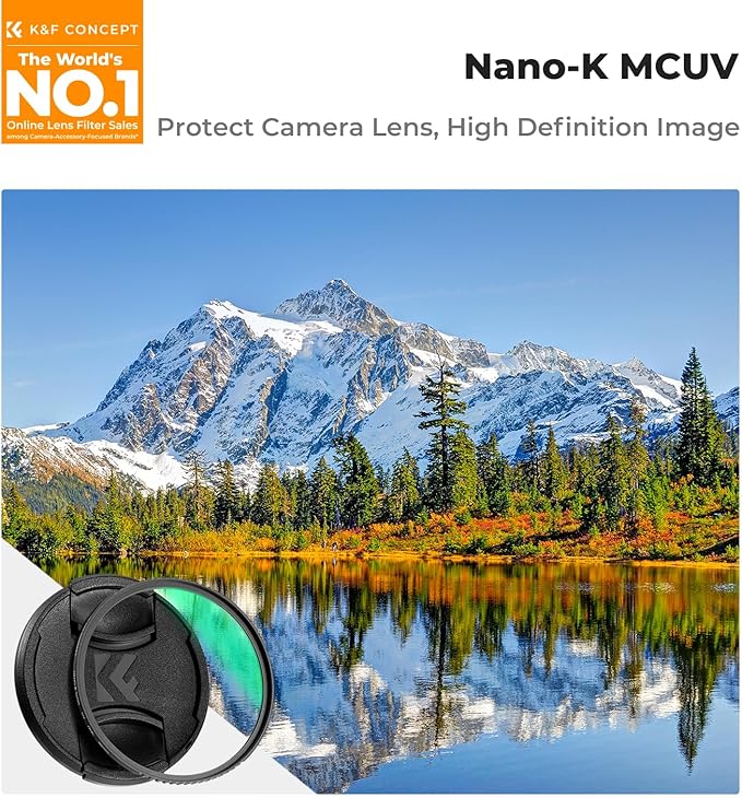 K&F CONCEPT 67mm MC UV Lens Protection Filter with Lens Cap Cleaning Cloth Optical Glass Ultra Slim 18 Multi-Layer Coatings Camera Lens UV Filter (K-Series)