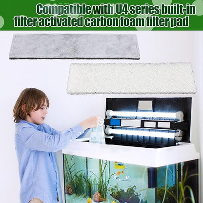 Pangda 12 Pcs Carbon Filter Foam Pads and Foam Filters Compatible with U4 Range of Internal Underwater Sponge Aquarium Underwater Filter Accessories for Internal Replacement Aquarium Fish Tank