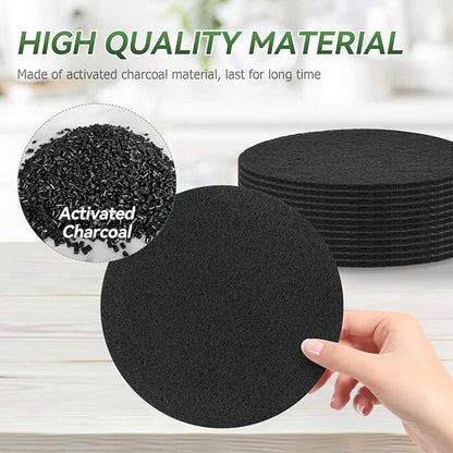 Charcoal Filters for Compost Bucket, 6 Pack Compost Bin Filter, 6.7 inch Compost Filters for Countertop Bin, Fits Most Kitchen Compost Bins, Long-Lasting Odor Elimination