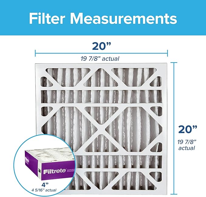 Filtrete 20x20x4, AC Furnace Air Filter, MPR 1550 DP, Healthy Living Ultra Allergen Deep Pleat, 2-Pack (Actual Dimensions 19.88 x 19.88 x 4.31)