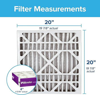 Filtrete 20x20x4, AC Furnace Air Filter, MPR 1550 DP, Healthy Living Ultra Allergen Deep Pleat, 2-Pack (Actual Dimensions 19.88 x 19.88 x 4.31)