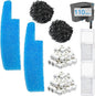 10-Piece Filter Media Maintenance Kit Compatible with Seachem Tide 110 Gallon/400L Aquarium Fish Tank - Includes Blue Sponge, Carbon, Ceramic Rings & Mesh Bags