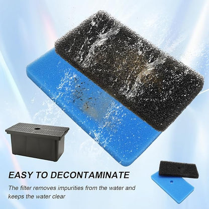 MDEOOSKY 4 Sets Pond Filter Sponge Pads, Coarse and Fine Filter Media Replacement for 52231 52229 Filter Box, for Outdoor Pond Aquariums Fountains, Compare to Part# 871980305528