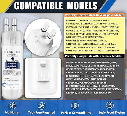 FILTER1 W10295370 A Refrigerator Water Filter Replacement Compatible for EDR1RXD 1 WATER FILTER W10295370 A Refrigerator Models (4-PACK)