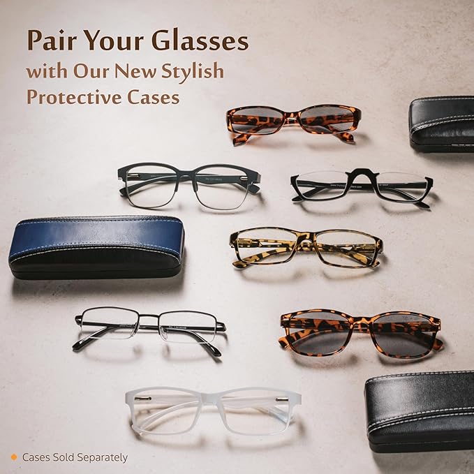 TruVision Readers Reading Glasses, Comfort Spring Hinges for Men and Women, 9501HP
