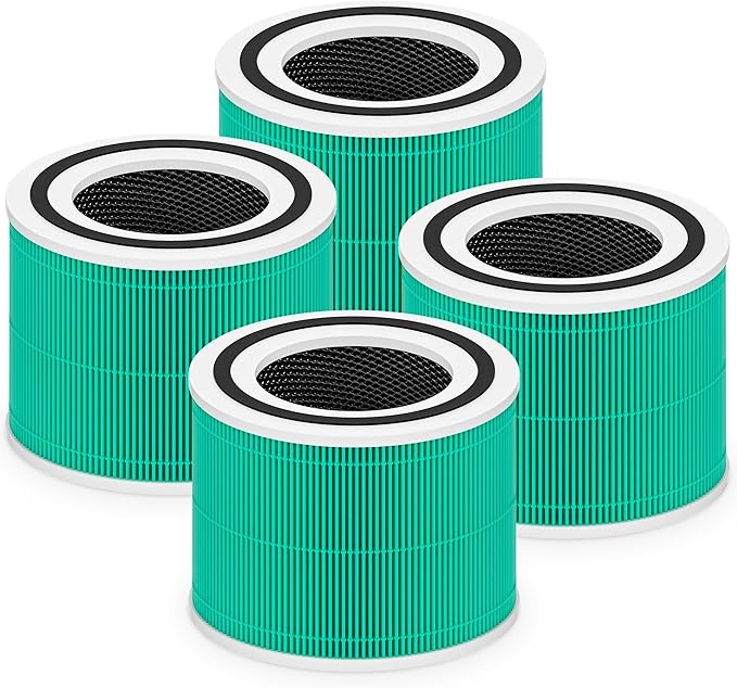 Core 300 Toxin Absorber Replacement Filter for LEVOIT Core 300, Core 300S and Core 300-P Air Purifier, 3-in-1 H13 True HEPA Filter Replacement, Compared to Part # Core 300-RF-TX, 4 Pack, Green