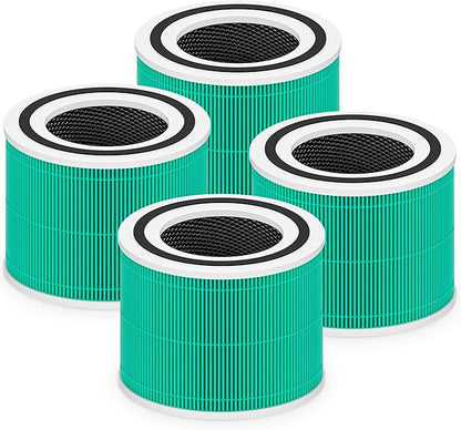 Core 300 Toxin Absorber Replacement Filter for LEVOIT Core 300, Core 300S and Core 300-P Air Purifier, 3-in-1 H13 True HEPA Filter Replacement, Compared to Part # Core 300-RF-TX, 4 Pack, Green