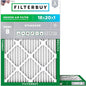 Filterbuy 18x20x1 Air Filter MERV 8 Essential Dust & Allergy Defense (2-Pack), Electrostatic Pleated HVAC AC Furnace Filters Replacement, Made in USA (Actual Size: 17.50 x 19.50 x 0.75)
