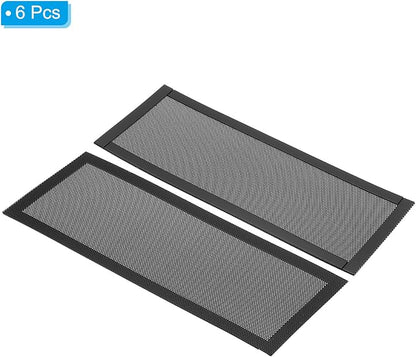 PATIKIL 4"x10" Magnetic Vent Cover, 6 Pack Floor Wall Air Registers Cover Strong Magnet Vent Screen Mesh for Blocking Hair Dust Debris, Black
