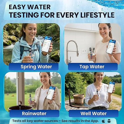 20-in-1 Drinking Water Test Kit with Mobile App, Lab-Precision Home Water Testing Strips for Tap and Well Water, Tests pH, Hardness, Lead, Iron, Chlorine, Nitrate, Fluoride, Heavy Metals