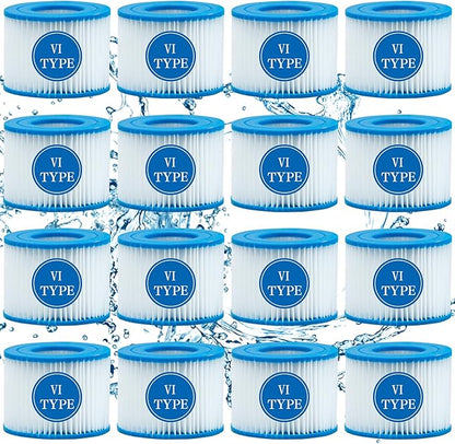 Type vi spa Filter and hot tub Filter Replacement Cartridge for Coleman hot tub Filters, for Inflatable hot tub Filter (16 Pack)
