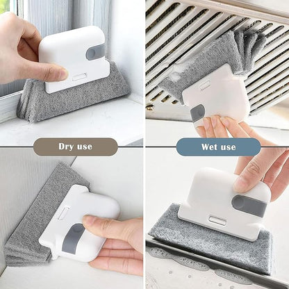 2 in 1 Window Brush Wet and Dry Brushes Window Grooves Scrubber Tools Set Door Track Brush Brush Set Window Track