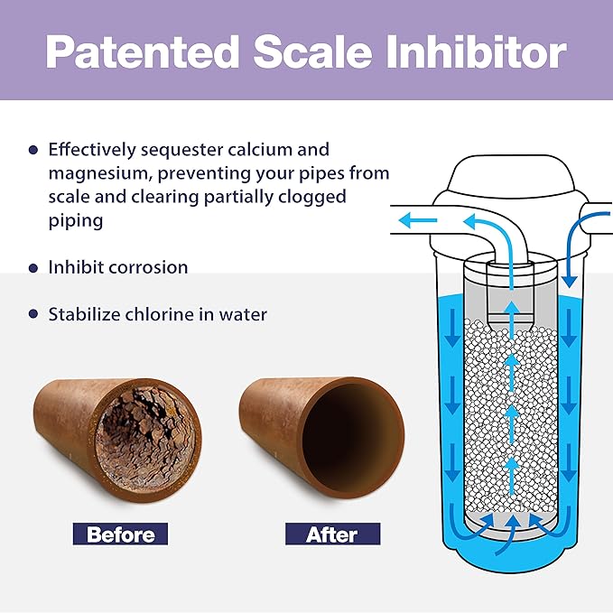 iSpring WDS80K Anti-Scale 10" x 4.5" Whole House Water Filter with Patented Scale Inhibitor