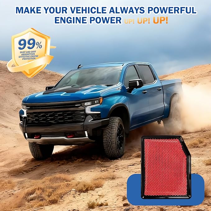 Cabin&Engine Air Filter Accessories for for Silverado 1500(2019-2026), Sierra 1500(2020-26), Suburban(2021-26), Tahoe(2021-26) Activated Carbon Engine Cabin Air Filter Replacement for CF11966 84121217
