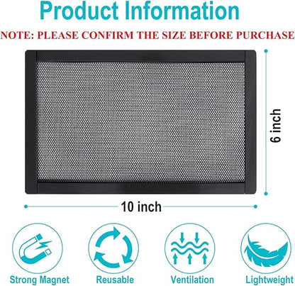 Magnetic Floor Register Vent Covers, 6 x 10 Inch Air Vent Filter Mesh, Sticky Magnet PVC Vent Screen Net for Wall Ceiling Floor Catches Toys Snacks Pet Hair and Pet Food 4 Pack