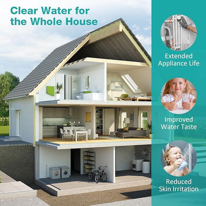 SimPure 5 Micron 10" x 4.5" Sediment and Carbon Whole House Water Filters, PGC Replacement Cartridge for GE FXHTC, GXWH40L, RFC-BB / 155141-43, WRC25HD, WDGD-5005, W10-PR, W15-PR, 4 Pack