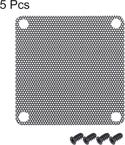 uxcell PC Dust Fan Screen with Screws for Cooling Dustproof Case Cover PVC 60mm 5pcs