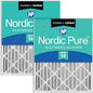 Nordic Pure 20x20x4 (Actual Size: 19 1/2 x 19 1/2 x 3 5/8) Pleated Air Filters MERV 14 Plus Carbon 2 Pack