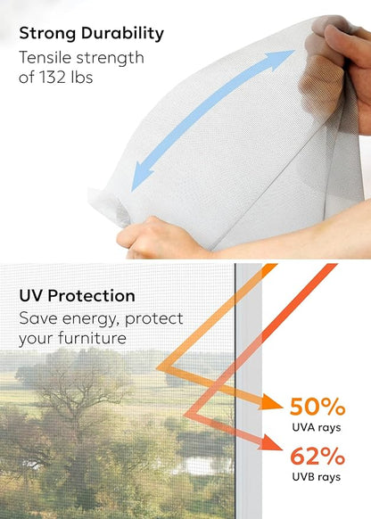 Clean Air Window Screen - Filters Pollen, Allergens, Dust, and Ash - Cleaner, Healthier Air - Easy to Cut - Ideal for Patio, Porch, and Window Screen Replacement - (37" x 15')