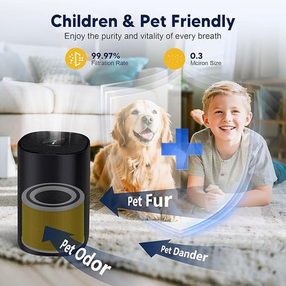 240 True HEPA 14 Pet Allergy Replacement Filter Compatible with Puroair 240, 3-in-1 True HEPA Filter Replacement, Grade True HP-14 with Activated Carbon Filter, 2 Pack, Yellow