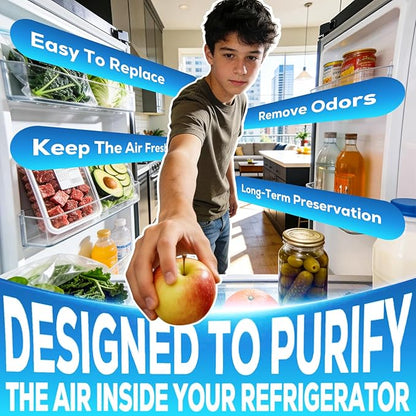 W10311524 AIR1 Refrigerator Air Filter Cartridge Replacement for Whirlpool Kenmore Refrigerator Compatible with Fresh Flow Refrigerator Air Filter, White, 4 Pack by Funmit