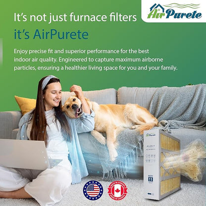 M2-1056 Replacement Filter | AirPurete AP-M220205 | Actual Size 20-1/4" x 20-3/4" x 5-1/4" (20x20x5) | Merv 11 | Pack of 3 | Manufactured in Canada