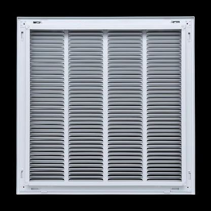 HVAC Premium 22 x 10 Duct Opening Steel Return Air Filter Grille, for 1-inch Filter, Removable Door, Flat Stamped HVAC Vent Cover Grille, Outer Dimensions 24.5 x 12.5