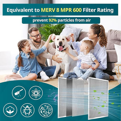 Torjim 16x16x1 MERV8 Washable Reusable Electrostatic Air Filter, AC/HVAC Furnace Filter, Permanent Filter, Breathe Fresher, Easy Install