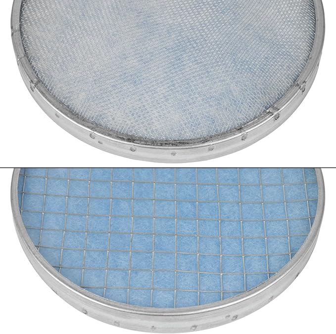 8" Inch Filter Replacement - Round Duct Filter System - G4 Class Filter and Mesh Screen - Dust Collection and Air Purification