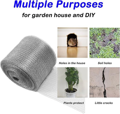 Wire Mesh for Mice Control 5 in X 36Ft,Hole Fill Fabric, Weep Holes Covers, Upgraded Stainless Steel Wire Mesh Roll, Flexible Stretchy Meshs Fabric for Garden House and DIY, Rodent Barrier