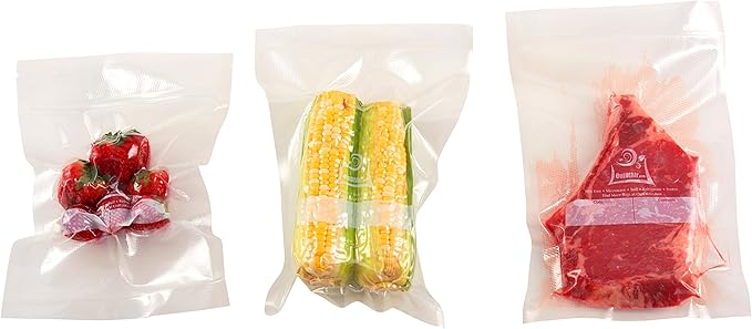 100 Vacuum Sealer Bags: Quart Size (8" x 12") by OutOfAir Works With FoodSaver & Other Machines - 33% Thicker BPA Free, Commercial Grade, 8 x 12 inches