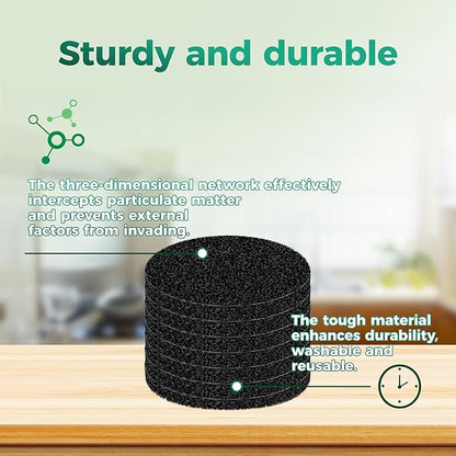Polyurethane Activated Charcoal Filters -7 Pack 4.5 Inch Square Strong Odor Control Replacements for Kitchen and Countertop Compost Buckets/Bins