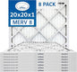 20x20x1 Air Filter MERV 8 (8-Pack) TRION Air Bear Pleated HVAC Air Filters Replacement (Actual Size: 19.50 x 19.50 x 0.75 Inches)
