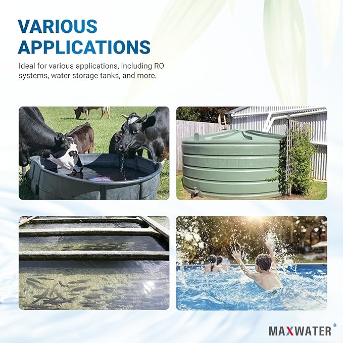 Max Water Filter Float Ball Valve with 1/4 inch Quick Connect Push in to Connect Tube Fittings, Adjustable Plastic Float Valve for Aquarium Reverse Osmosis Systems Water Purifiers
