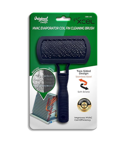 XCEL Advanced HVAC Coil Cleaning Fin Brush for AC Evaporator and Condenser Coils – HVAC Coil Cleaner | Stainless Steel Pins - Improve HVAC Efficiency, Easy AC Maintenance - Double Sided