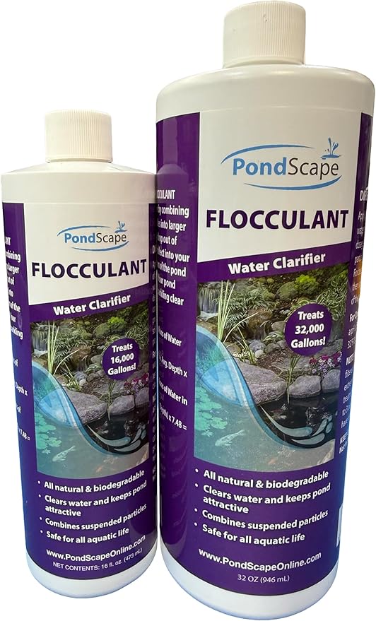 PONDSCAPE Pond Flocculant – Clears Cloudy & Murky Pond Water – Fast-Acting Water Clarifier for Ponds, Water Gardens & Fountains – Safe, Biodegradable Formula