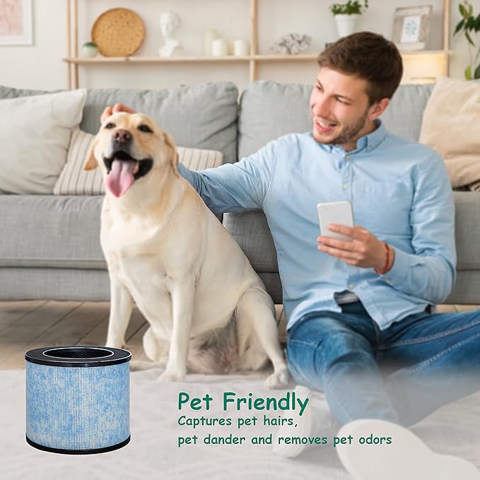 F100 Filter Replacement, Compatible with Instant® AP100 Small Air Purifier, H13 Grade True HEPA Filter with Antimicrobial Coating and Activated Carbon Filter, 2 Pack