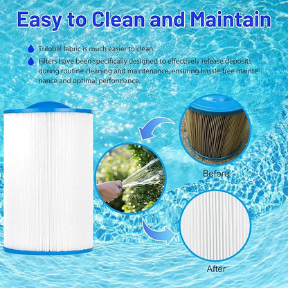 PLFC-7350 Spa Filter Cartridge Replaces for Caldera 50, C-7350, 1019401, 73532, PCD50N, FC-3963, 75017 Hot Tub Filter, 50 sq.ft, 1 Pack