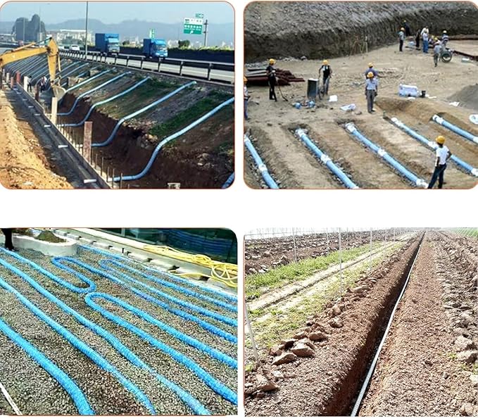5cm/2in Diameter French Drain Pipe Perforated Drainage Pipes, Soft Infiltration Tubular Underground Drainage Systems for Outside Driveway/Sidewalk, Steel Wire Reinforced Permeable Tube(2150cm)