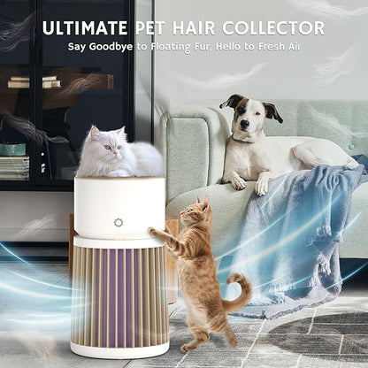 Airthereal Pet Air Purifier for Large Room up to 3500sq.ft - Odor Eliminate H13 Purple Filter - Air Cleaner for Pet Hair, Dander, Cat Urine Odor, Dust, Smoke - PM 2.5 Air Quality Sensor, AGH400-PET