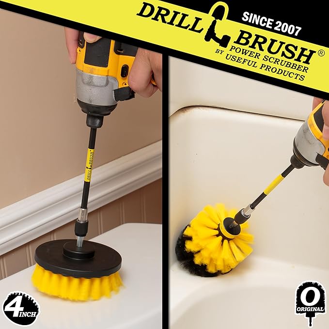 Bathroom Accessories - Shower Cleaner Tools - Toilet Brush- Grout Cleaner Brush - Carpet Cleaner Brush - Tile Cleaning Brush Kit - Bathtub Scrubbing Brush - Bathroom Mirror Cleaning Kit for Home Use