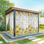 Sunflowers Outdoor Curtains for Patio Summer Floral Eucalyptus Leaf Wood Plank Waterproof Outside Curtains with Grommet Top Weatherproof Curtain for Cabana Pergola Gazebo, 2 Pack, 54" W x 95" L