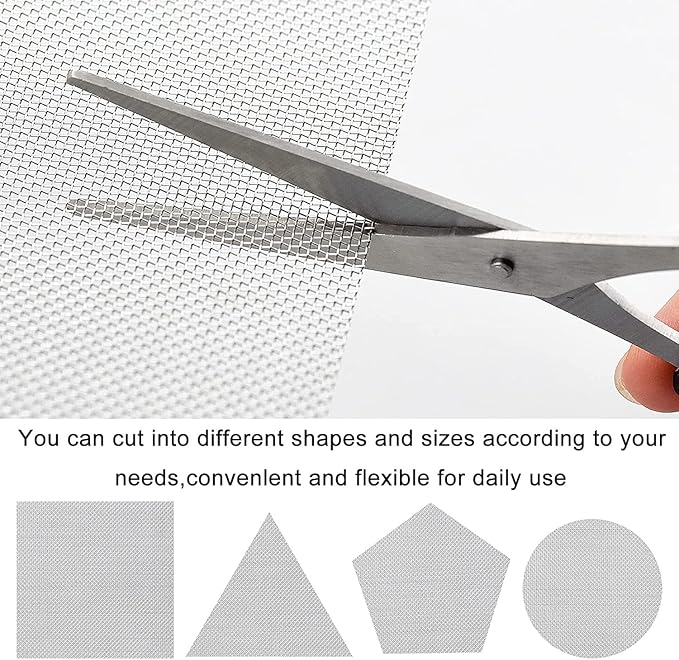 Stainless Steel Woven Wire Mesh 304 Stainless Steel Mesh Sheet 40 Mesh Woven Wire Mesh Tear Resistant Rodent Control Garden Insect Screen for Vent, Filter, Airbrick - Hole 0.5mm