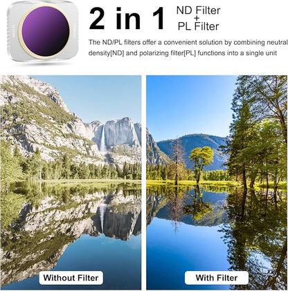 4-Pack ND/CPL Filters Set for DJI Air 2S Drone, ND4/CPL, ND8/CPL, ND16/CPL, ND32/CPL Filters Compatible with DJI Air 2S, Multi Coated HD Optical Glass Neutral Density & Polarizer Filter Kits